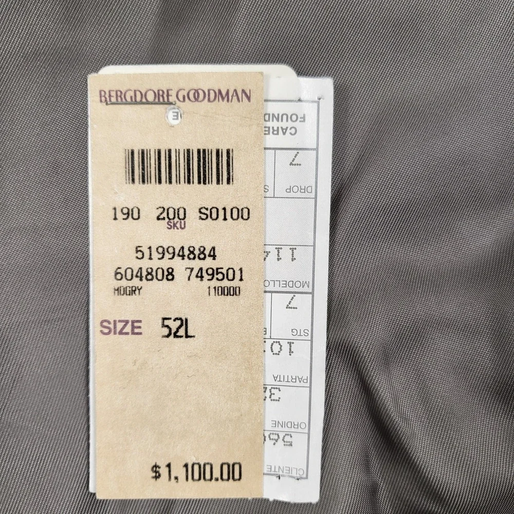 Ermenegildo Zegna For Bergdorf Goodman Mens Wool Silk Linen Suit Blazer Gray 42L